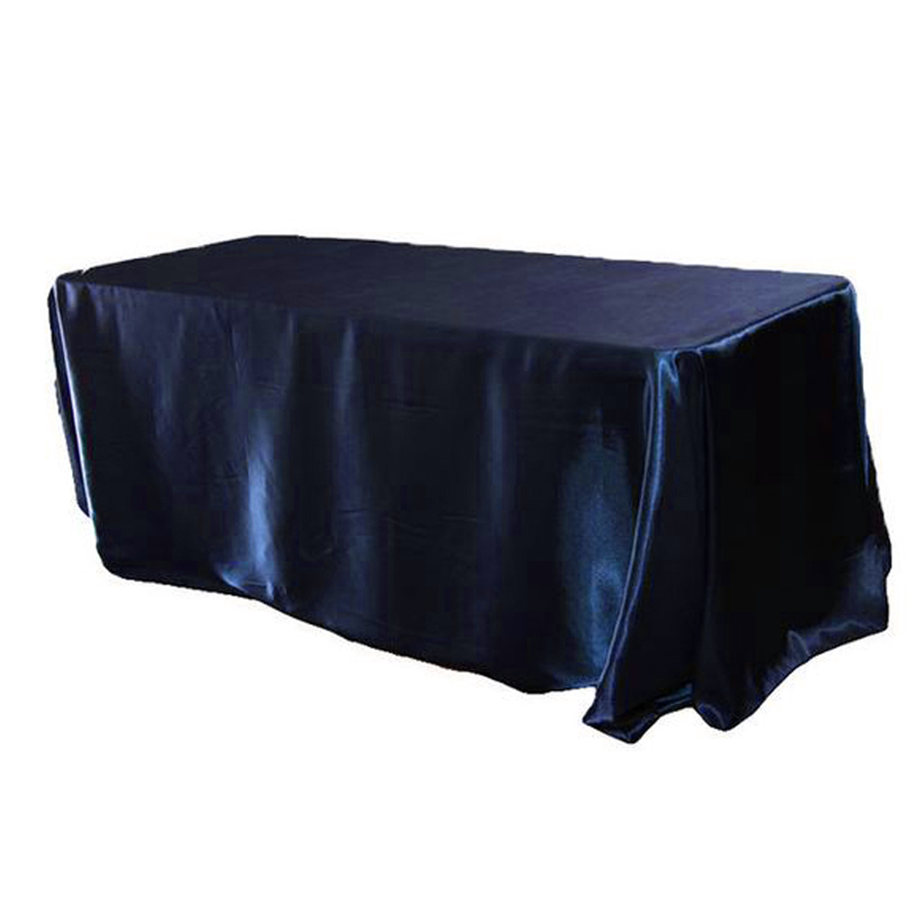 145x320cm White/Black Tablecloths Table Cover Rectangular Satin Tablecloth for Wedding Birthday Party Hotel Banquet Decoration