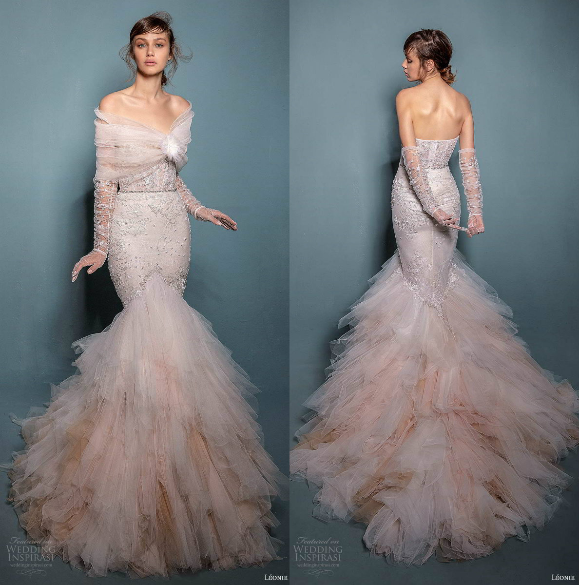 2020 Inbal Dror Mermaid Wedding Dresses With Wrap Lace Appliqued Beaded Sweep Train Beach Wedding Dress Robes De Mariée Country Bridal Gowns