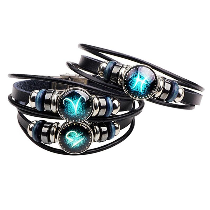 12 Constellations Bracelet for women Fashion Jewelry Leather Bracelet Men Casual Personality Zodiac Signs Punk Bracelet charm Free Shipping
12 Constellations Bracelet for women Fashion Jewelry Leather Bracelet Men Casual Personality Zodiac Signs Punk Bracelet charm Free Shipping