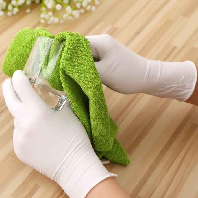 100pcs Disposable Latex Gloves White Non-Slip Laboratory Rubber Latex Protective Gloves Hot Selling Household Cleaning Products1