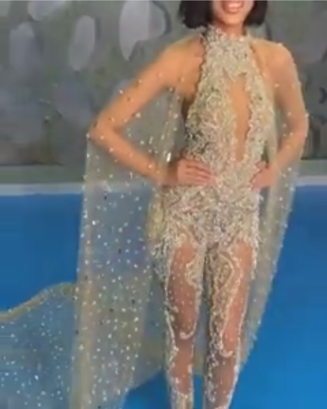 Beaded Crystal Prom Jumpsuits with Wrap Sequins High Neck Illusion Sexy Evening Gowns Women Trouser Suits Formal Dress