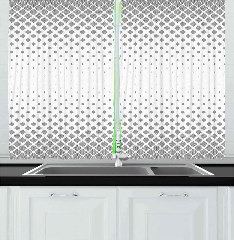 Abstract Kitchen Curtains Fractal Little Diamond Shaped Diagonal Geometric Squared Simplistic Print Window Drapes for Kitchen, As pic
Abstract Kitchen Curtains Fractal Little Diamond Shaped Diagonal Geometric Squared Simplistic Print Window Drapes for Kitchen, As pic