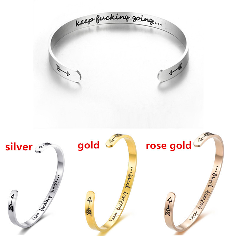 Fashion Open Bangle Keep Going Bracelets & Bangles for Women Gift Charm Bangles Jewelry Gril Accessories QH312 
Fashion Open Bangle Keep Going Bracelets & Bangles for Women Gift Charm Bangles Jewelry Gril Accessories QH312