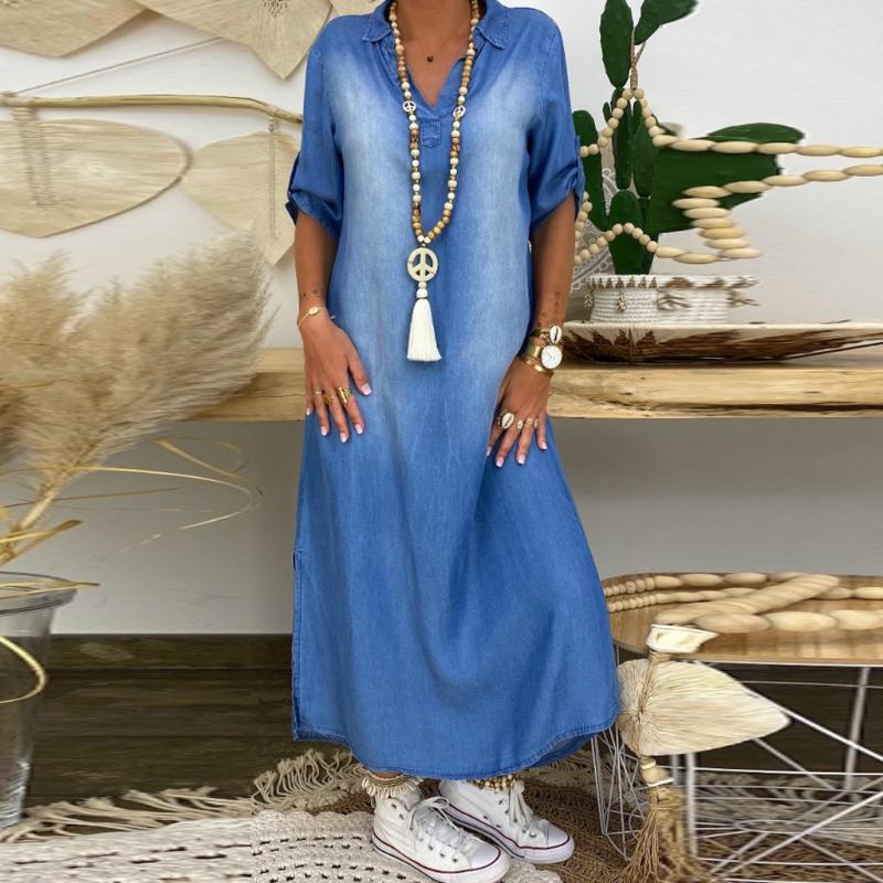 Women Denim Sundress 2020 Summer Halfs Sleeves Casual Dress Tunic Vestido Female Robe Plus Size Shirt Party Dress#0520g30, Blue
Women Denim Sundress 2020 Summer Halfs Sleeves Casual Dress Tunic Vestido Female Robe Plus Size Shirt Party Dress#0520g30, Blue