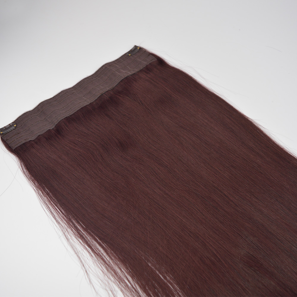 100g One Piece Flip In Human Hair Extensions 99J Color Dark Red Color Clip In Human Hair Extensions Highlights