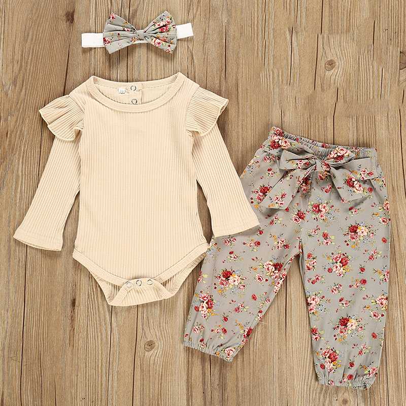 Autumn Newborn Baby Girl Clothes Set Floral Romper Tops Pants Headband Outfits Clothing 3Pcs Kids Toddler Ruffles Long Sleeve, Khaki
Autumn Newborn Baby Girl Clothes Set Floral Romper Tops Pants Headband Outfits Clothing 3Pcs Kids Toddler Ruffles Long Sleeve, Khaki