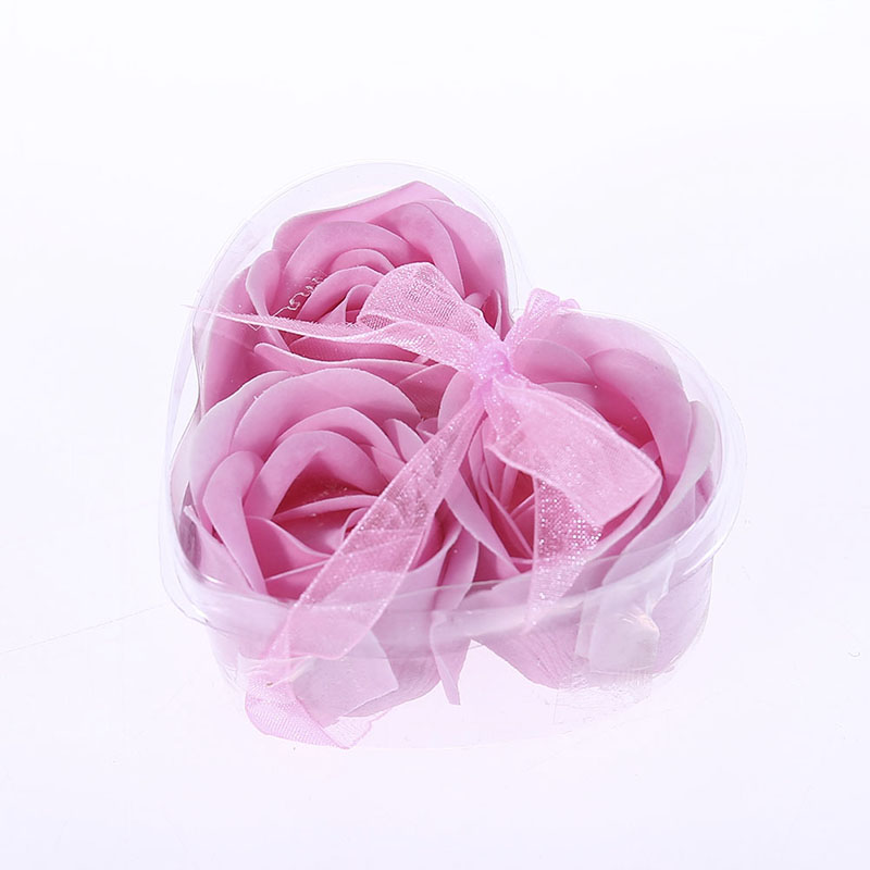 Aroma Heart Rose Soap Flowers Bath Body Soap Romantic Souvenirs Valentine's Day Gifts Wedding Favor Party Decor 3Pcs/Box