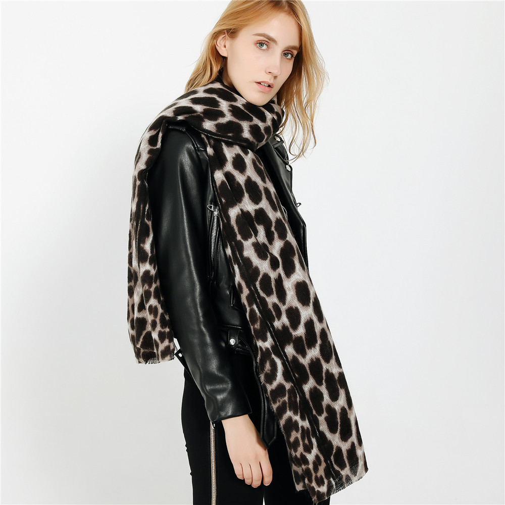 200*90cm Large Scarves for Women Faux Cashmere Wnter Poncho Fashion Leopard Scarf Female Shawl Women's Tippet Leopard Pashmina