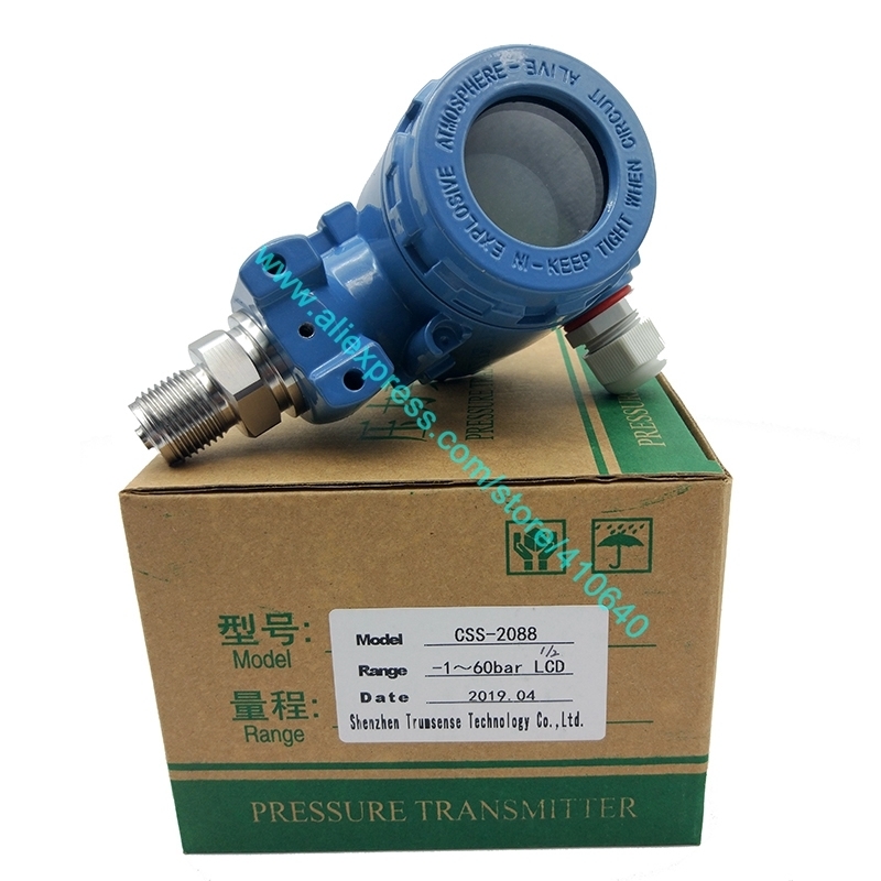 -1 to 60 bar 4 to 20mA LCD Display Pressure Transmitter Ex-proof CSS-2088 Diffused Silicon Pressure Transducer From Factory