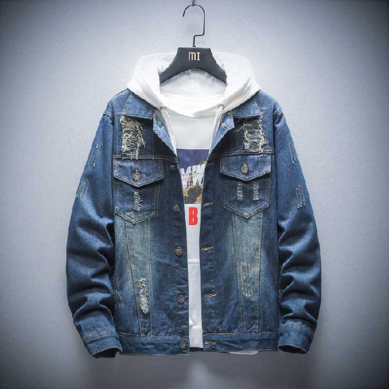 Autumn denim jacket male Korea solid color loose tooling jacket retro denim spring tide brand blue large size 2019
Autumn denim jacket male Korea solid color loose tooling jacket retro denim spring tide brand blue large size 2019