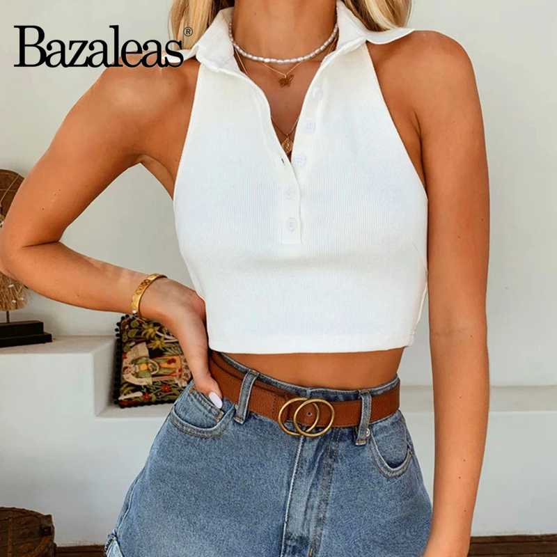 Bazaleas Backless Tank Top Sexy cropped tops Casual Streetwear Turn Down Collar Women crop top Basic Buttons Women Camis, 2036 grey ds74
Bazaleas Backless Tank Top Sexy cropped tops Casual Streetwear Turn Down Collar Women crop top Basic Buttons Women Camis, 2036 grey ds74