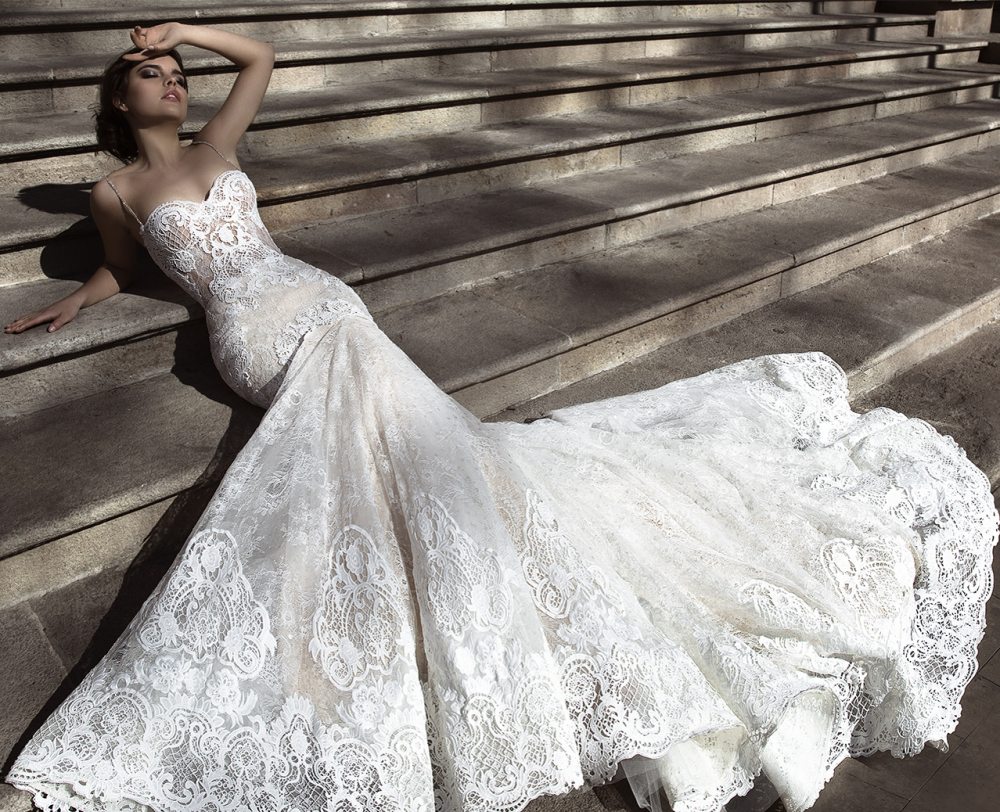 Lace Mermaid Wedding Dresses Beaded Spaghetti Straps Appliqued Bridal Gowns Chapel Train Trumpet Vestido De Novia