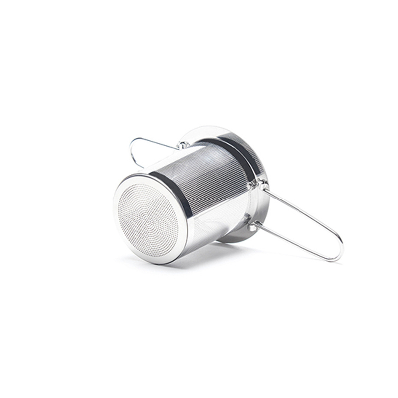 Stainless Steel Loose Leaf Tea Infuser Basket - Folding Handle Filter Teapot Strainer with Lid