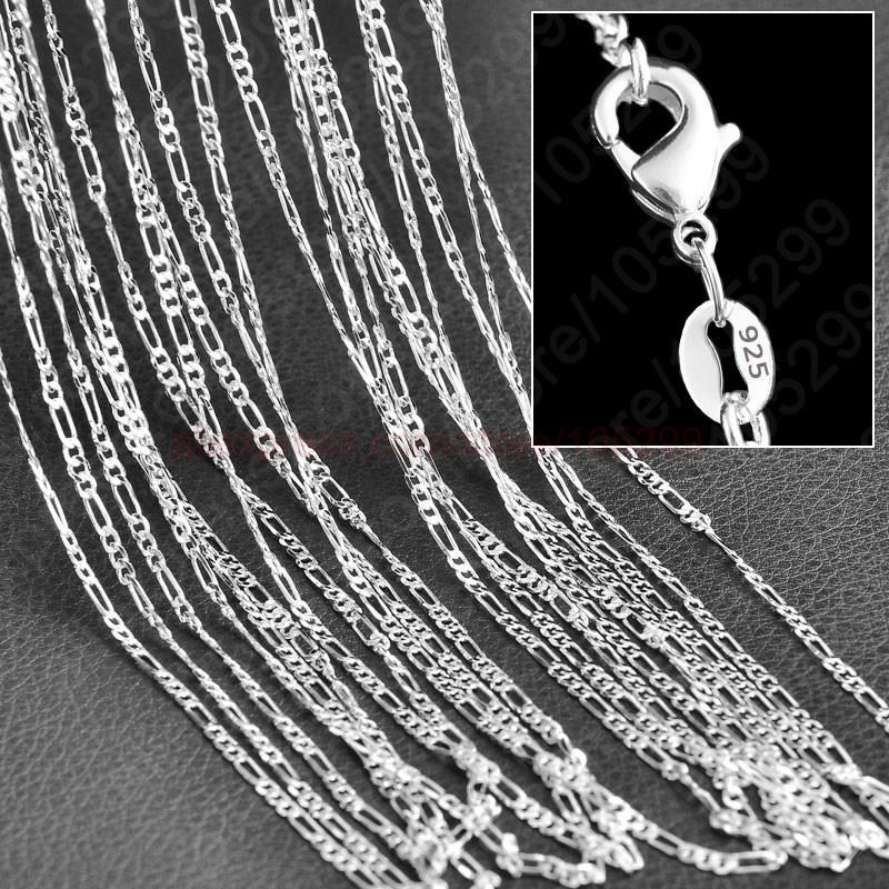 10pcs/Lot 2mm Figaro Chain 925 Sterling Silver Jewelry Necklace Chains with Lobster Clasps Size 16 18 20 22 24 26 28 30 Inch
10pcs/Lot 2mm Figaro Chain 925 Sterling Silver Jewelry Necklace Chains with Lobster Clasps Size 16 18 20 22 24 26 28 30 Inch