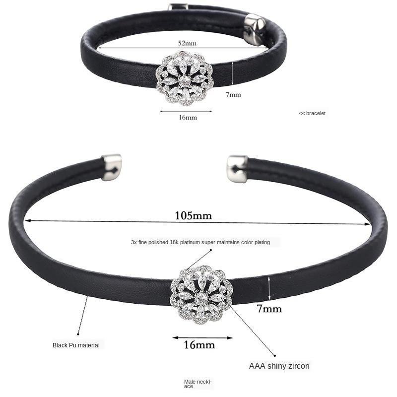 Leather rope collar pendant zircon fashion jewelry neck clavicle necklace bracelet set female
Leather rope collar pendant zircon fashion jewelry neck clavicle necklace bracelet set female