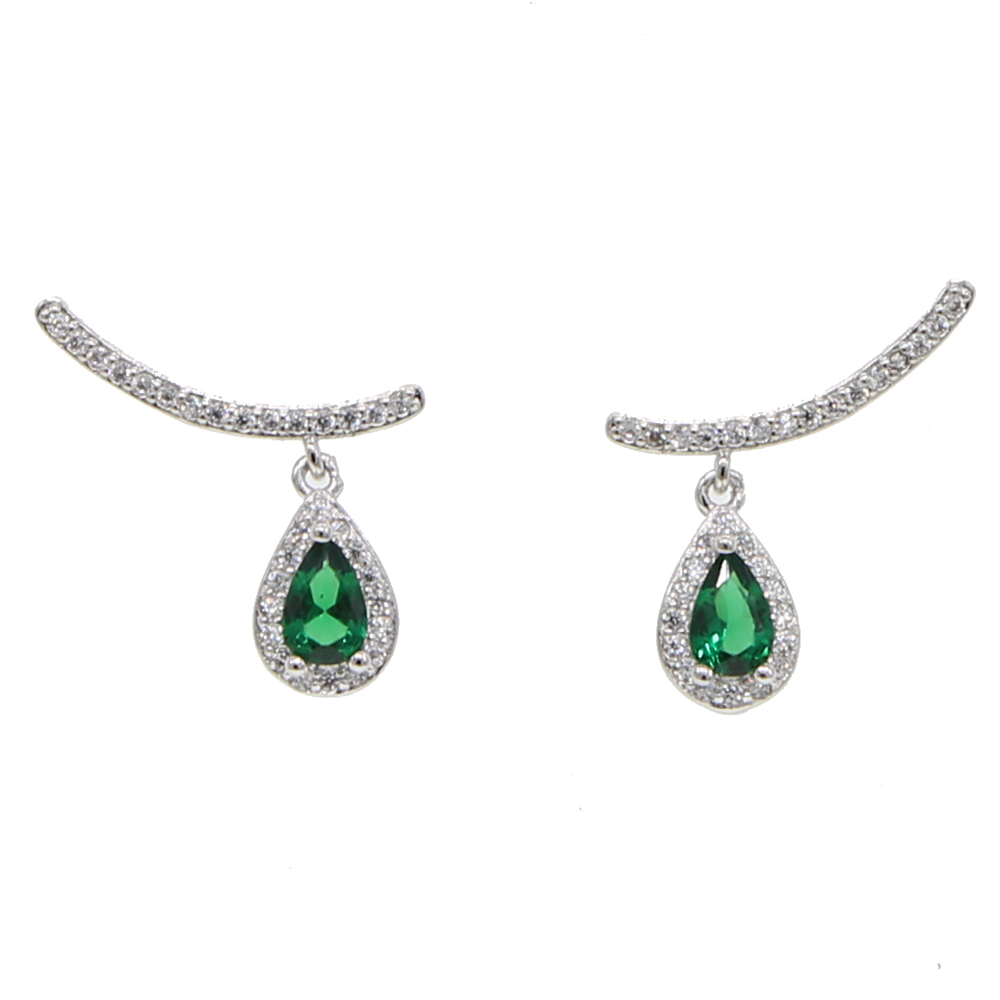 colorful tear drop diamond cz drop charm earring long climber fashion elegance mulit piercing stud earrings