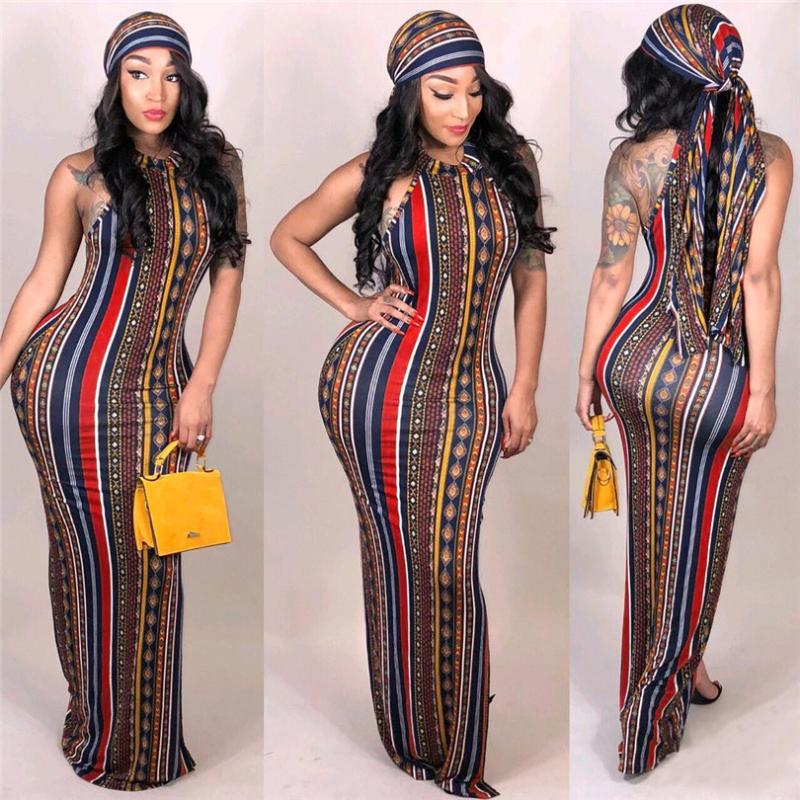 for women in the new 2019 African suit and sexy stripes Bohemian print dress (including headscarf
for women in the new 2019 African suit and sexy stripes Bohemian print dress (including headscarf
