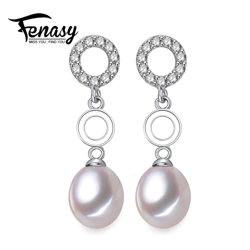 Fashion-Freshwater Drop Pearl Earring DHgate 925-sterling-silver long Earrings Pearls Jewelry bohemia double round earrings