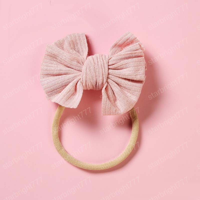 Cute Big Bow Hairband Baby Girls Toddler Kids Elastic Headband Knotted Nylon Turban Head Wraps Skinny Bow-knot Hair Accessories