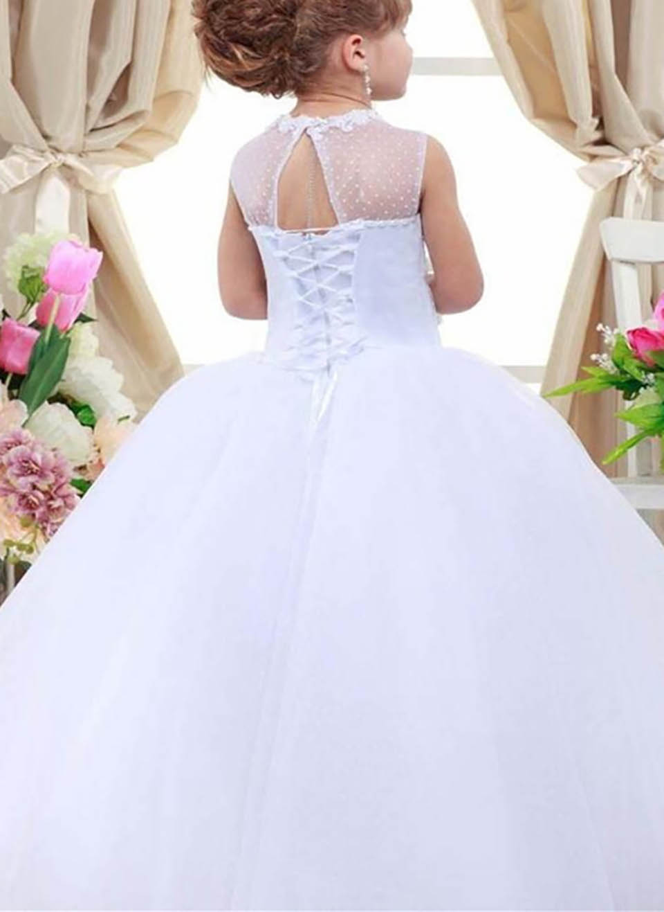 Wedding Party Events Kids Formal Wear First Communion Dresses For Girls Tulle Flower Girl Dresses For Weddings Kids