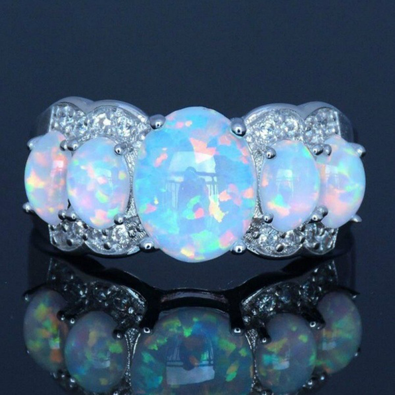 Fashion Simple Five Opal Rings for Women Euramerican Creative Engagement Rings Women Wedding Party Jewelry Gifts bague femme
Fashion Simple Five Opal Rings for Women Euramerican Creative Engagement Rings Women Wedding Party Jewelry Gifts bague femme