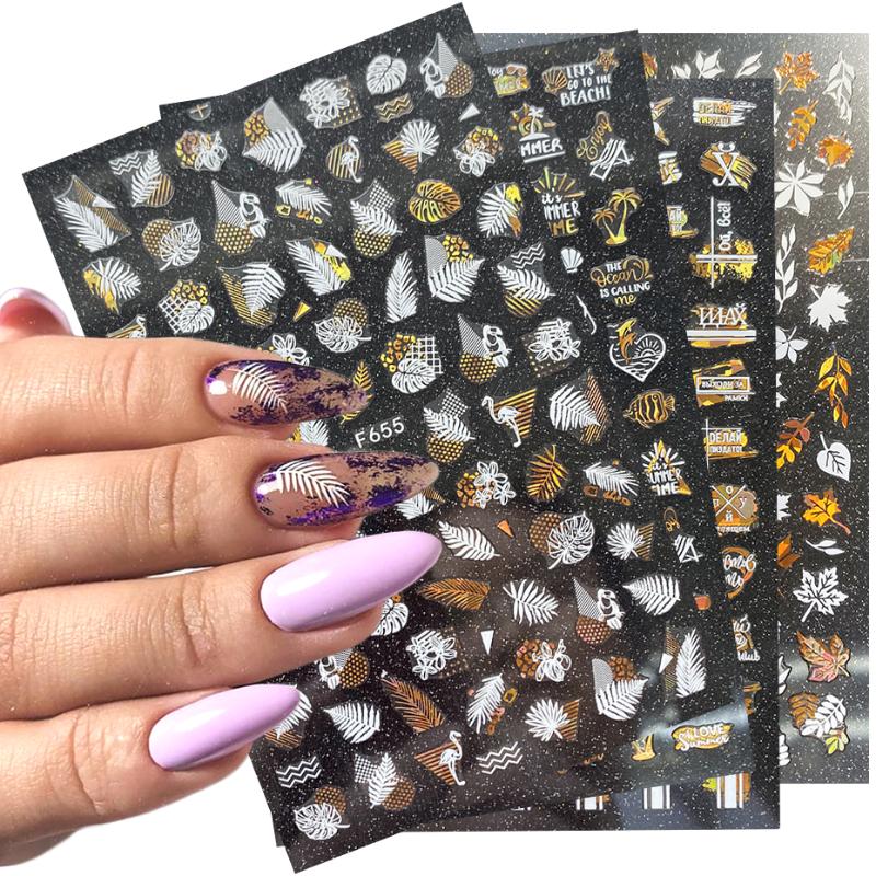 1PC Nail Sticker Decoration Slider White Holographic Gold Leaf 3D Adhesive Decal Summer Nail Art Design Polish Wraps LAF654-661, Stz-g028 black
1PC Nail Sticker Decoration Slider White Holographic Gold Leaf 3D Adhesive Decal Summer Nail Art Design Polish Wraps LAF654-661, Stz-g028 black