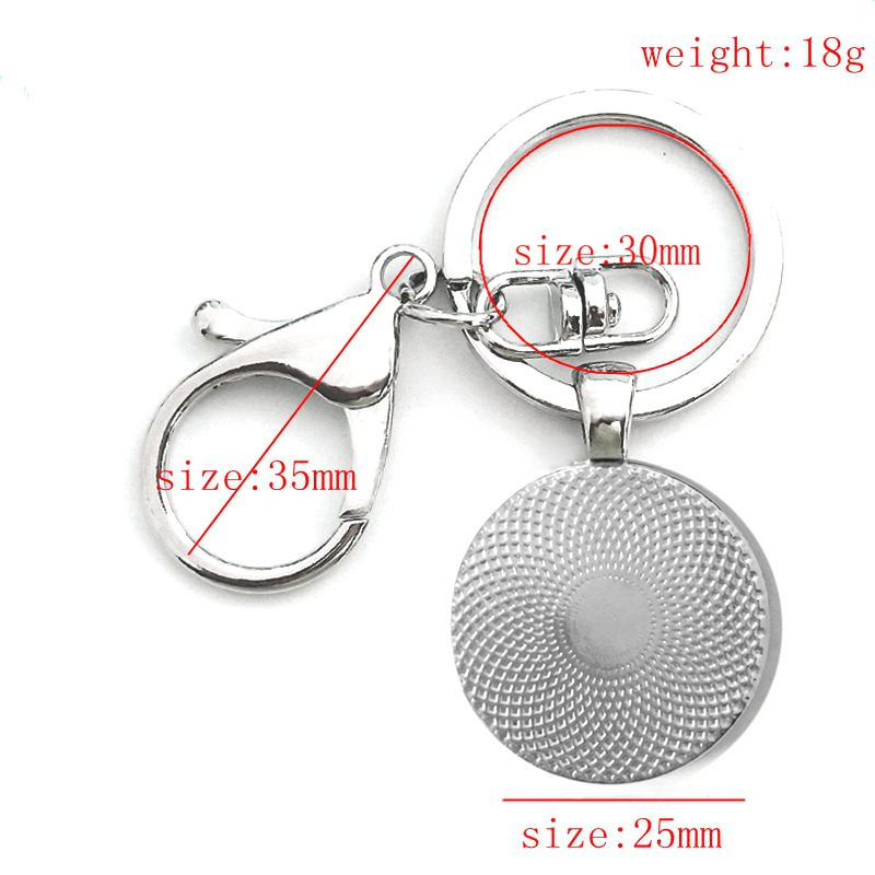 Classic Psalm Quote Key Chain Bible Verse Jewelry Fashion Glass Dome Flower Letter Christian Jesus God With US KeyChain