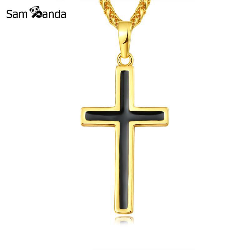Pendant Necklaces Cross Pendants Men Necklace Women Jewelry Gold Colour 316L Stainless Steel Chain Christian Long For Mens Jewellry
Pendant Necklaces Cross Pendants Men Necklace Women Jewelry Gold Colour 316L Stainless Steel Chain Christian Long For Mens Jewellry
