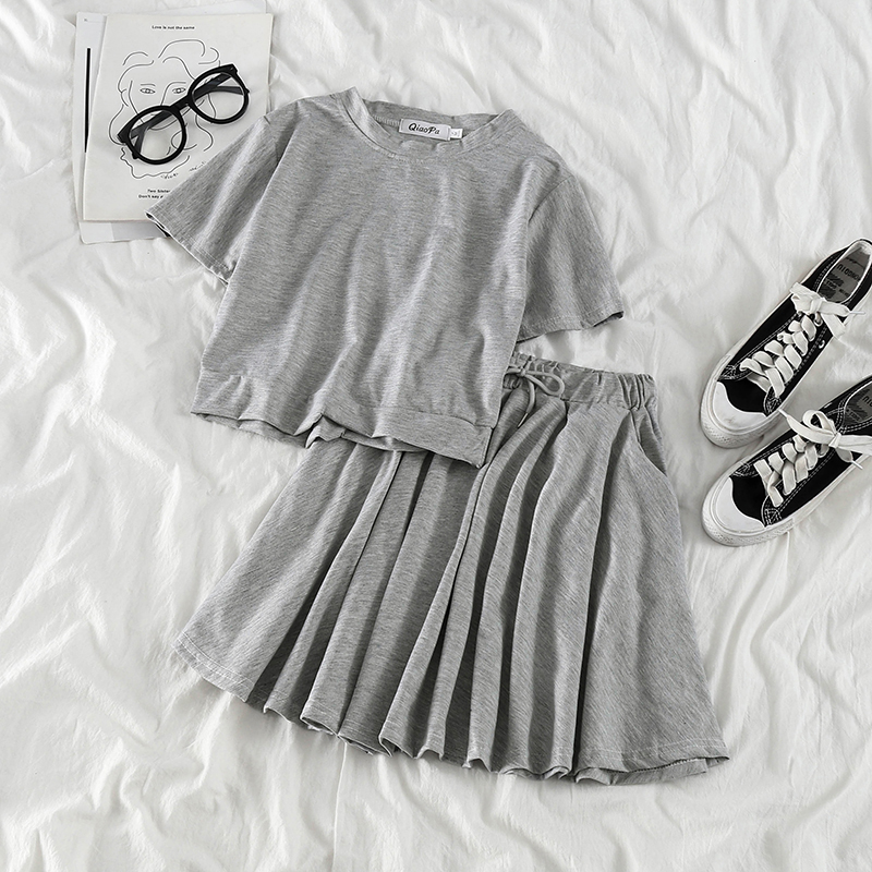 Summer Sets Women Cotton O-Neck T-Shirts And Skirts Women Pajama Sets Two Pcs Outfits 2020 Summer Two Pieces, Black
Summer Sets Women Cotton O-Neck T-Shirts And Skirts Women Pajama Sets Two Pcs Outfits 2020 Summer Two Pieces, Black