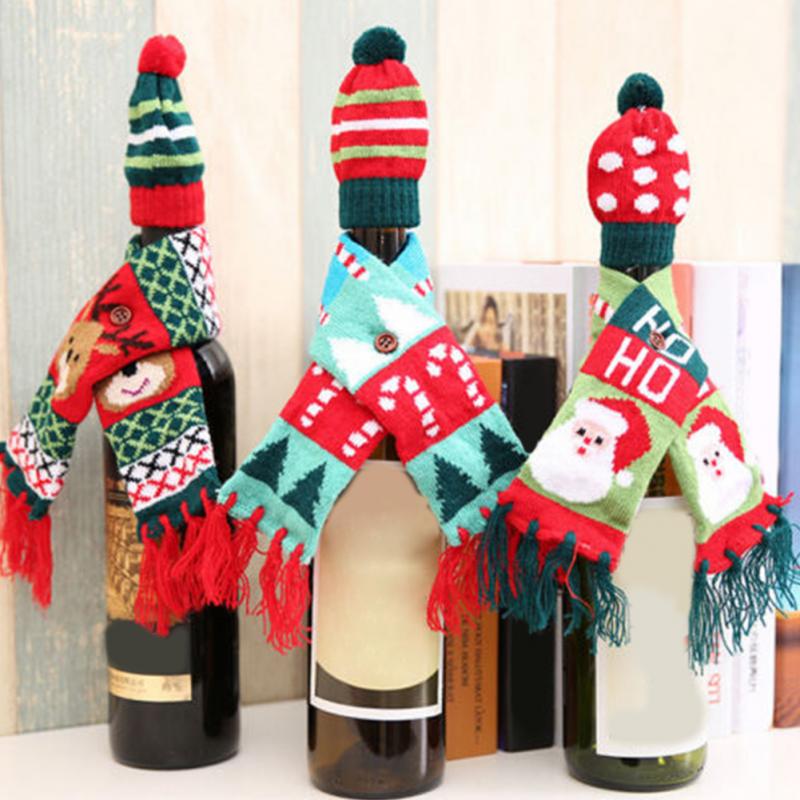 Christmas Decoration Supplies Red Wine Bottle Cover Santa Scarf Hat Dinner Table Decoration Home Party Christmas artigos de nata
Christmas Decoration Supplies Red Wine Bottle Cover Santa Scarf Hat Dinner Table Decoration Home Party Christmas artigos de nata