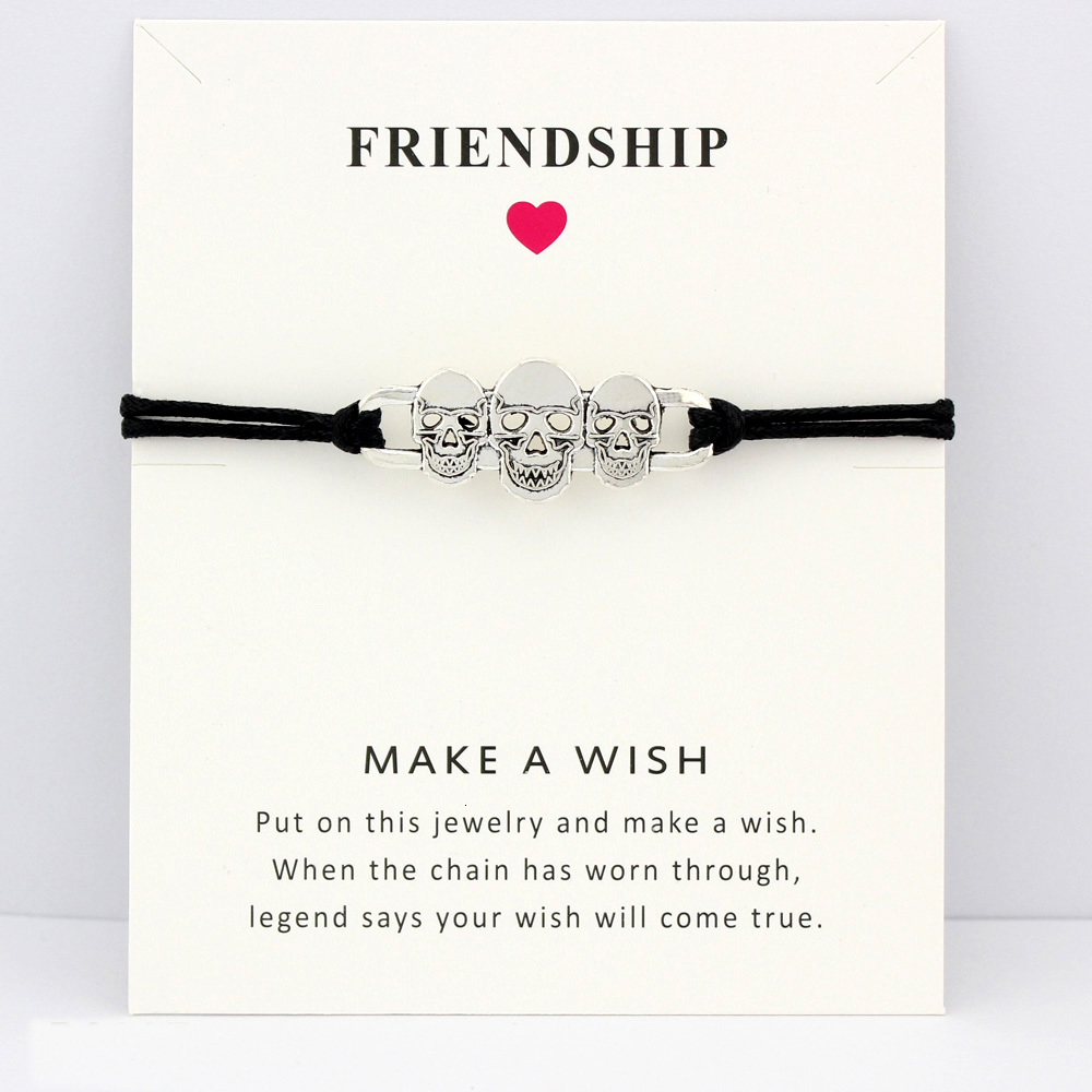 Skull Skeleton Mask Key Eiffel Tower Bow Arrow Daisy Charm Card Bracelets Women Men Girl Boy Jewelry Gift Many Styles Choose
Skull Skeleton Mask Key Eiffel Tower Bow Arrow Daisy Charm Card Bracelets Women Men Girl Boy Jewelry Gift Many Styles Choose
