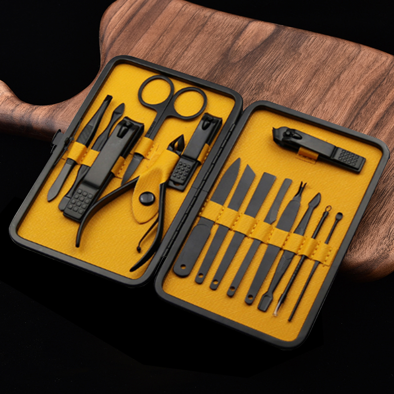15 in 1 Stainless Steel Manicure Pedicure Set Nail Clippers Professional Pedicure Kit Nail Scissors Grooming Kit with Black Leat
15 in 1 Stainless Steel Manicure Pedicure Set Nail Clippers Professional Pedicure Kit Nail Scissors Grooming Kit with Black Leat