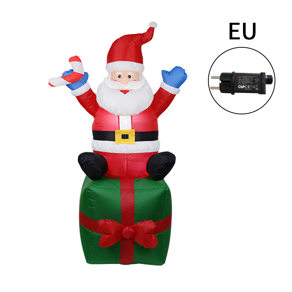 Inflatable Santa Claus Christmas Decoration Outdoors Ornaments Xmas New Year Party Home Garden Yard 1.8M Santa Xmas Decoration EU US Plug