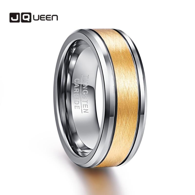 Wedding Rings JQUEEN Men's 8mm Tungsten Carbide Ring Gold Color Brushed Center Two Grooves Band Beveled Edge
Wedding Rings JQUEEN Men's 8mm Tungsten Carbide Ring Gold Color Brushed Center Two Grooves Band Beveled Edge