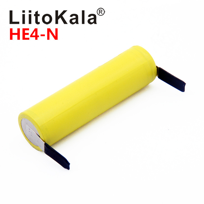 LiitoKala HE4 2500mAh Li-ion Battery 18650 3.7V Rechargeable Battery 20A 35A Discharge with Nickel Tab