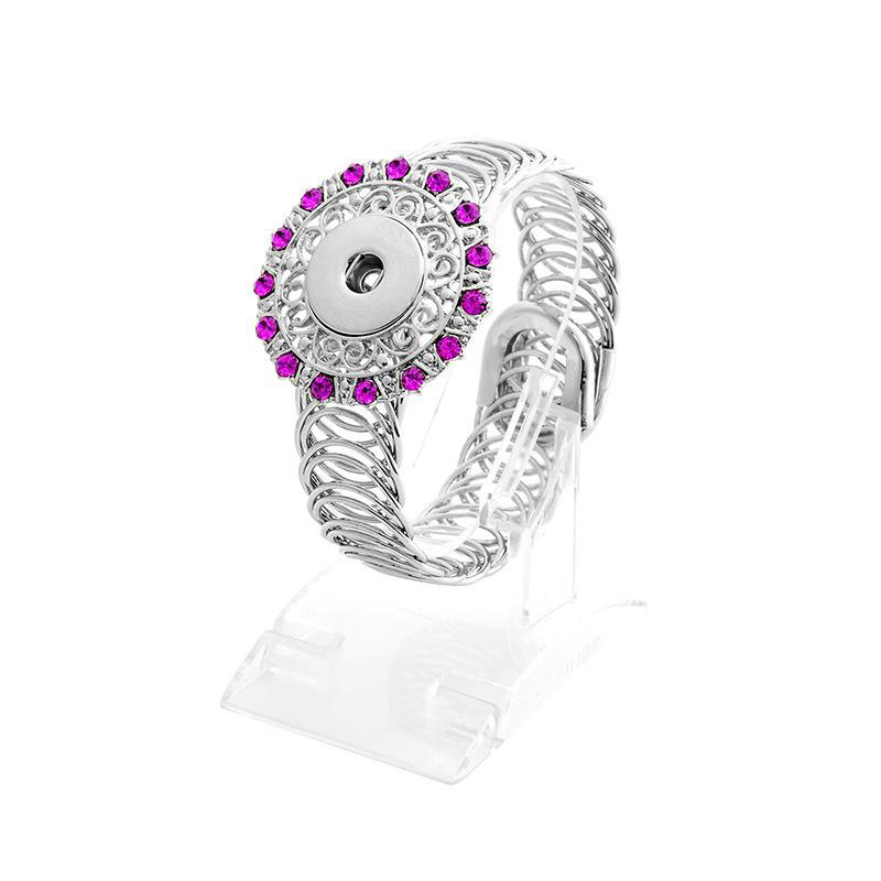 Noosa Snap Button bracelets Crystal rhinestone 18MM Ginger Snap charm Wrap Bangle For women Fashion Interchangeable Jewelry Gift