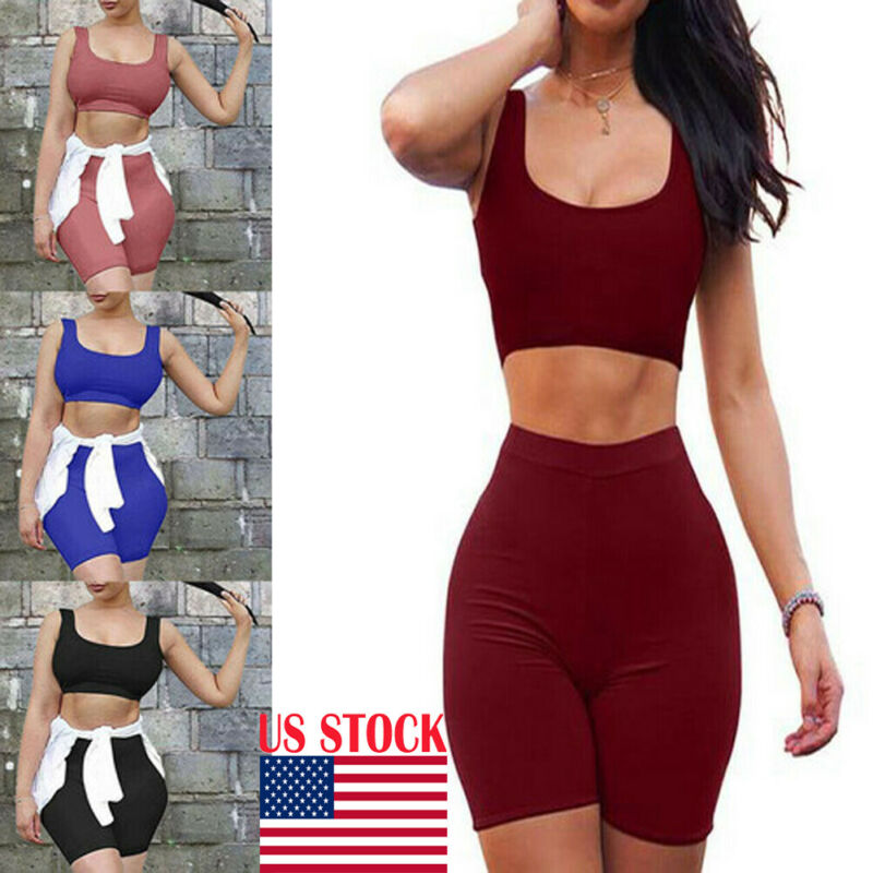 US Women Bodycon Sexy Two Piece Set Crop Top Pants Casual Outfit Shorts Clubwear, Black
US Women Bodycon Sexy Two Piece Set Crop Top Pants Casual Outfit Shorts Clubwear, Black