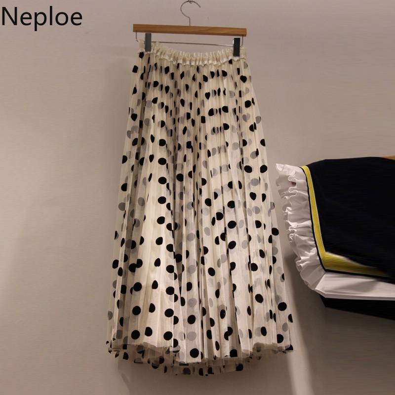 Neploe Korean Dot Printed Skirt Women Spring Autumn A-line Sweet Midi Mesh Skirts Female Stretch High Waist Bottoms Skirt 1A462, White
Neploe Korean Dot Printed Skirt Women Spring Autumn A-line Sweet Midi Mesh Skirts Female Stretch High Waist Bottoms Skirt 1A462, White