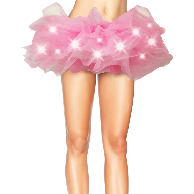 Led Lighting Mini Tutu Skirt Women Halloween Christmas Festival School Girl Stage Party Show Dance Mesh Tulle Petticoat