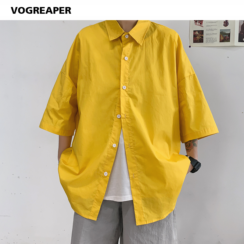 Vogreaper Summer Men Shirt Short Sleeve Korean Fashion 100% Cotton Black White Yellow Streetwear Oversize Loose Shirts 5XL
Vogreaper Summer Men Shirt Short Sleeve Korean Fashion 100% Cotton Black White Yellow Streetwear Oversize Loose Shirts 5XL