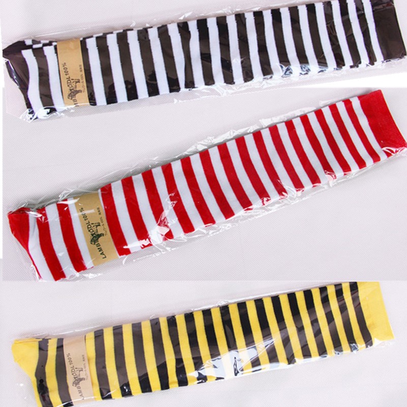 Women Halloween Christmas Festive Party Red White Striped Thigh High Long Stockings Ladies Sheer Vintage Stockings for Cheerleaders One Size