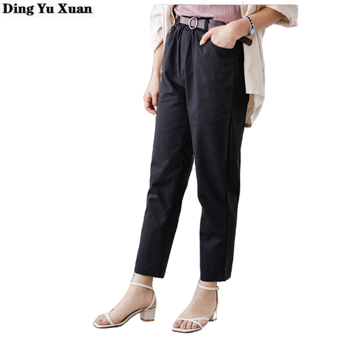 female solid black white khaki vintage work pants women office harem pants elastic waist formal summer straight leg trousers, Beige
female solid black white khaki vintage work pants women office harem pants elastic waist formal summer straight leg trousers, Beige