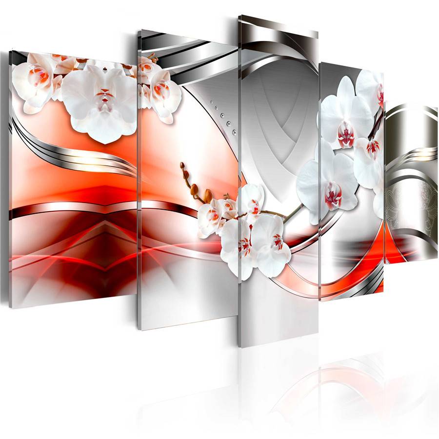 2019 Hot Sell Wall Art Canvas Painting 5 Pieces Red Yellow Purple Diamond Lilies Flower Modern Home Decoration,No Frame