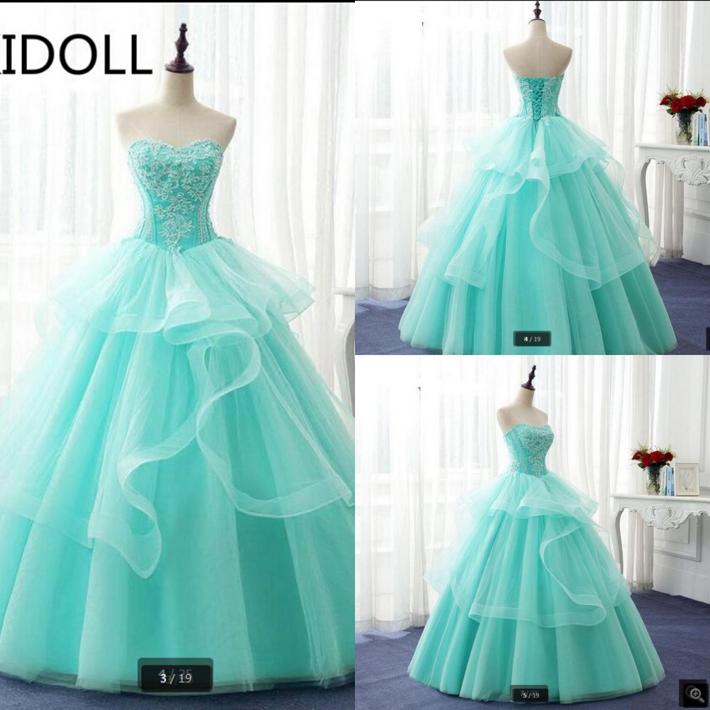 2019 robe de soiree latest style ball gown sky blue princess prom dress lace appliques beading pearls corset ruffled prom gowns best selling, Orange
2019 robe de soiree latest style ball gown sky blue princess prom dress lace appliques beading pearls corset ruffled prom gowns best selling, Orange
