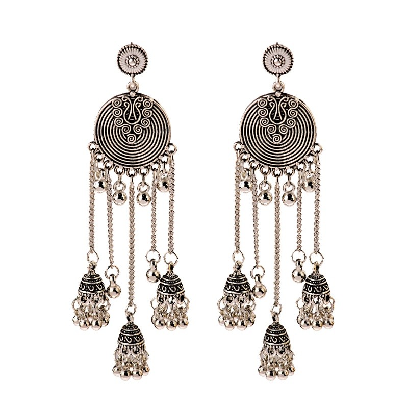 Egypt Turkish Classic Antique Women's Round Alloy Long Chain Tassel Jhumka Earrings Indian Dangle Drop Earrings Boho Style
Egypt Turkish Classic Antique Women's Round Alloy Long Chain Tassel Jhumka Earrings Indian Dangle Drop Earrings Boho Style