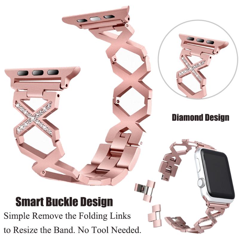 Stainless Steel Diamond Strap for Band 44MM 40MM Women Lady Style Watchband Bracelet 5 4 3 2 Replacement 
Stainless Steel Diamond Strap for Band 44MM 40MM Women Lady Style Watchband Bracelet 5 4 3 2 Replacement