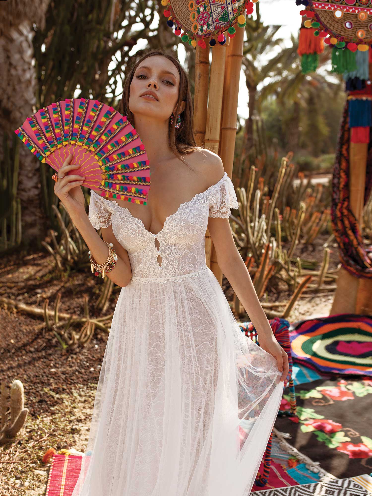 asaf dadush boho wedding dresses lace appliqued beach off the shoulder a line bridal gowns vestido de novia