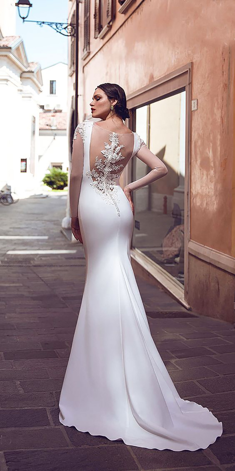 2020 Mermaid Wedding Dress Boho Lace Appliques Bride Dresses 2020 Simple Wedding Gowns Stain Vestidos De Novia illusion