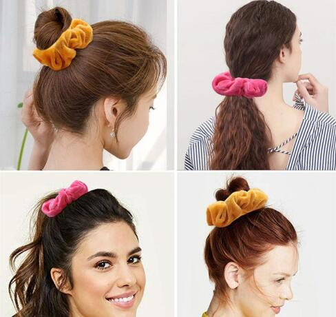 50Colors Solid Girls Velvet Elastic Hair Scrunchie Scrunchy Head Band Ponytail Hairbands Girls Hair Rope Hair Accessories GB1682