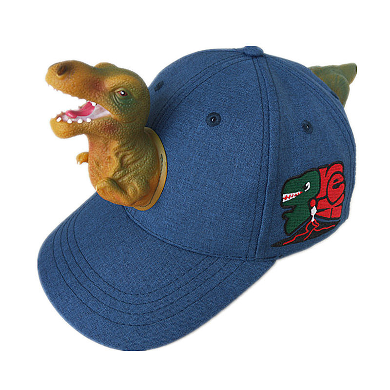 2019 Fashion Christmas New Year Gift Visor Women Children Cup Cotton Animal Girl Boy Hat 3D Tyrannosaurus Embroidery Dinosaur